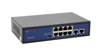 CP-DNW-HPU8G2-96-V3 Osmiportový 10/100 Mbps PoE switch s 2x 10/100/1000 Mbps uplinkem