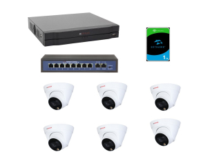 CP-UNS-6CAM20D-DL Sada kamerového systému 2.0 Mpix, včetně NVR, PoE switche a HDD 1TB